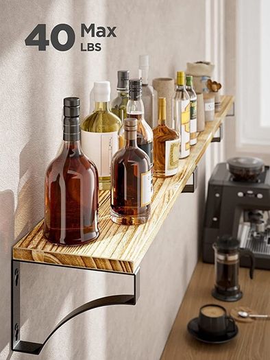 Floating Shelves Wall Mounted Shelf, Paulownia Wood Wall Shelves, Wooden Shelves Set of 3 for Bedroom, Bathroom, Living Room, Kitchen, Home Office, Laundry room,etc (FREE SHIPPING)