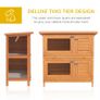 2-Tier Wooden Rabbit Hutch Guinea Pig Hutch Duck House Double Decker Pet Cage with Sliding Tray Image 5