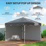 3x3 Pop Up Gazebo with Sidewalls Adjustable Garden Patio Party Tent Dark Grey Image 4