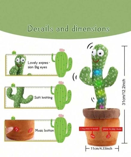 Funny Dancing Cactus Toy That Can Sing And Talk