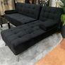 Black Velvet Nordic Comfort Chaise Sofa,198cm Image 3