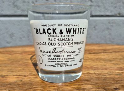 Black & White Buchanan's scotch whiskey glass