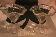 2 glass bowls and a mini mouse candy pot
