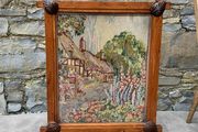 Antique needlepoint Firescreen.