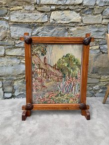 Antique needlepoint Firescreen.