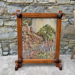 Antique needlepoint Firescreen.