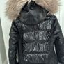 black quilted  jacket with fur hood from river island Image 7