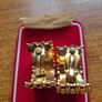 Vintage Heavy Gold Tone Earrings Image 3