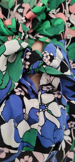 ZARA floral double tie-front bodysuit Sz S (Fit 8UK) - Bnwot - Rrp 24.99