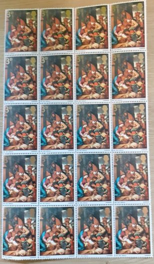 Sheets of Vintage UK Postage Stamps