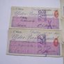 5 Vintage Cheques from Ulster Bank with Consecutive numbers (1892) Image 2