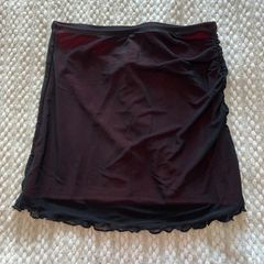 Black lace midi skirt
