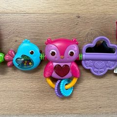 Bright Starts Busy Birdies Carrier Toy Bar Musical Take-Along Toy with Lights
