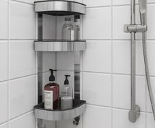 IKEA BROGRUND Corner Wall Shelf Unit 3-Tier Stainless Steel Shower Caddy - New in Box
