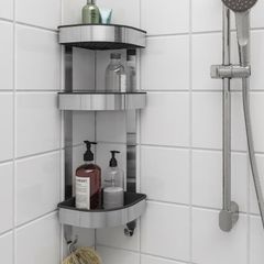 IKEA BROGRUND Corner Wall Shelf Unit 3-Tier Stainless Steel Shower Caddy - New in Box