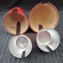 Vintage Art Deco Orange - White Pottery Coffee / Teapot  Set Image 6