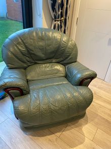 Leather recliner/swivel armchair