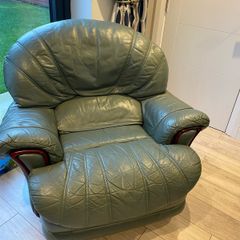 Leather recliner/swivel armchair