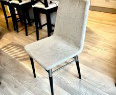 4 Classic fawn/off white covered kitchen chairs