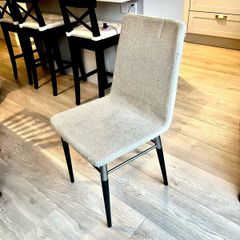 4 Classic fawn/off white covered kitchen chairs