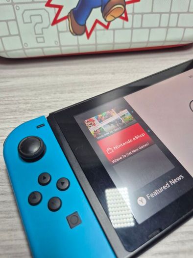Nintendo Switch V2 32GB Handheld Console With Mix Joy-Cons - Excellent Condition