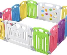 Baby Playpen Kids Activity Centre Safety Play Yard Home Indoor Outdoor New Pen (Multicolour, Classic Set 14 Panel) (Multicolour 14 Panel)