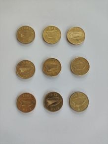 9 x 20p 20 pence piece Ireland - full set of all mint dates.