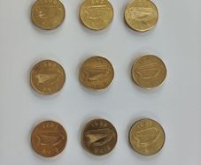 9 x 20 pence piece Ireland - full set of all mint dates.