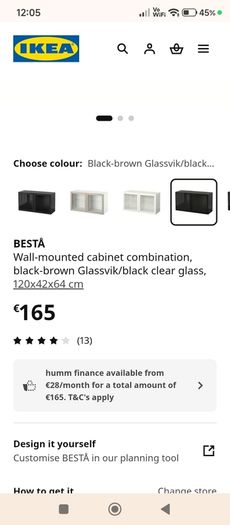 cabinet with 2 clear glass doors