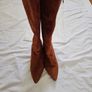 Mother Of Pearl Suede Style Knee High Brown Boots Image 5