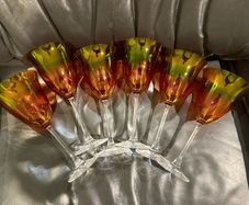 Cristal Mode Italian wine 6 glasses / goblets