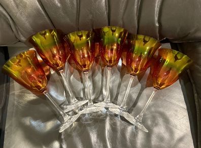 Cristal Mode Italian wine 6 glasses / goblets