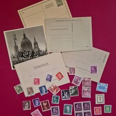 Selection of 3rd reich, stamps/ postcards/propaganda photo, and military feldpost.