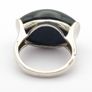 925 Vintage Sterling Silver Signed Chunky Blue Goldstone Ring Image 4