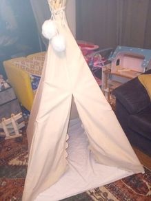 kids beige play tent