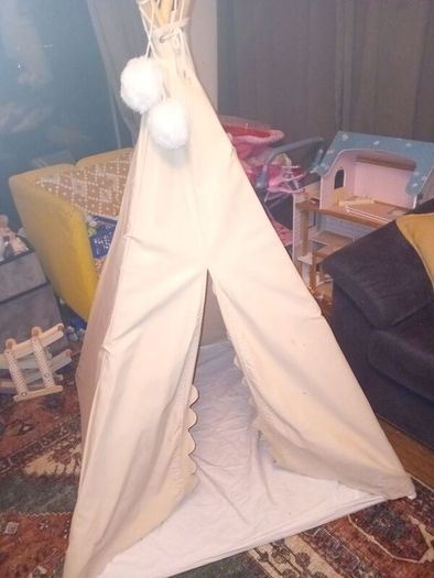 kids beige play tent