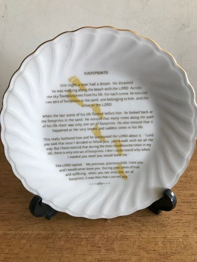 Vintage 'Footprints' plate