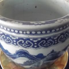 a large antique chinese bowl in two half date 1760