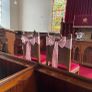 Wedding Pew Ends- wicker hearts Image 3