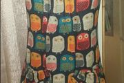Brand new Silver Silk Paris owl pattern  mini dress size L UK12 EUR40 Postage included