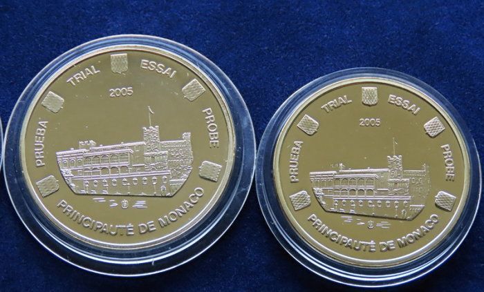 Monaco Set Trial Probe Essai Pattern Euro coins complete set 2005