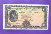 Irish five pound lavery note