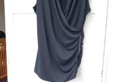 Michael Kors Charcoal Cross Over Top L