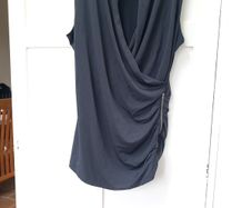 Michael Kors Charcoal Cross Over Top L