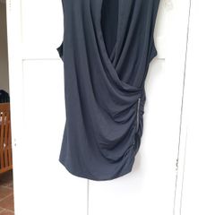 Michael Kors Charcoal Cross Over Top L