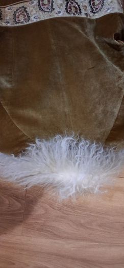 Rare Vintage 1999 Karen Millen Penny Lane Velvet Coat | Real Sheepskin Trim | Size 14 Afghan