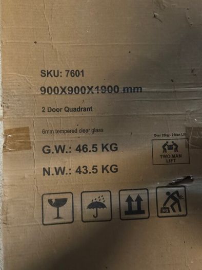900x900 quadrant shower door