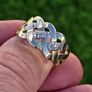 Vintage 9ct Yellow Gold Gents Celtic Knot Diamond Ring Image 4