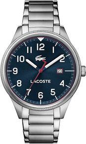 Lacoste analog quartz watch for men with silver stainless steel strap - 2011022