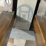 Vintage round nest of tables central round table four pie slice nesting tables tucked underneath Image 10